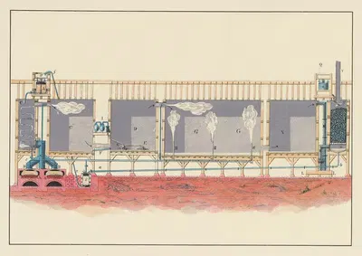 Секция камер для производства серной кислоты by Джон Говард Эпплтон, 1884 — digital art print download