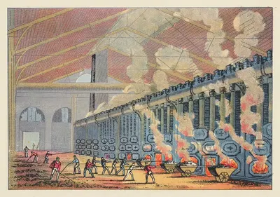 Вид на газовый завод: отбор кокса из реторт by Джон Говард Эпплтон, 1884 — digital art print download