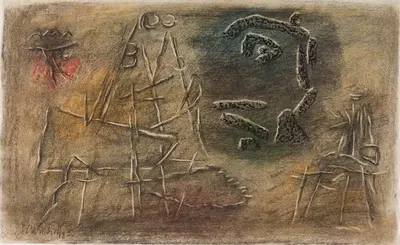 Linear Figures with Relief by Вилли Баумайстер, 1953 — digital art print download