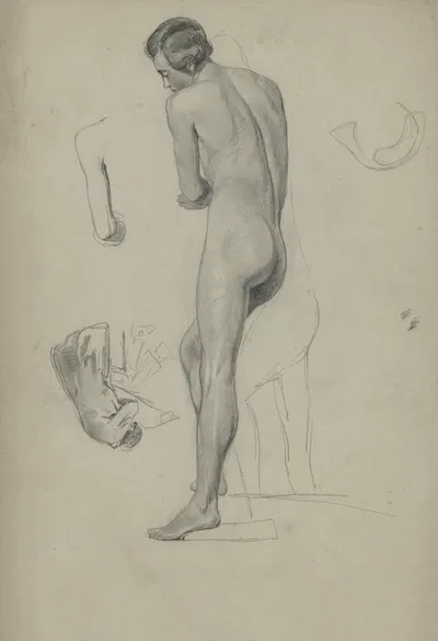 Academic nude of a standing man by Ксавье де Кок — digital art print download