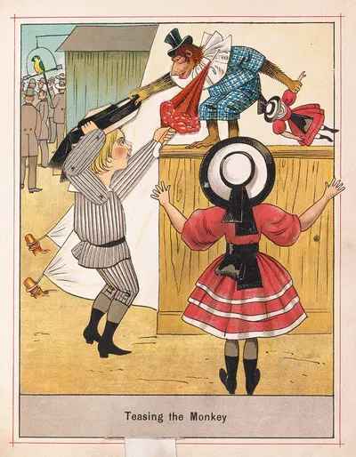Дразня обезьяну by Лотар Меггендорфер, 1890 — digital art print download