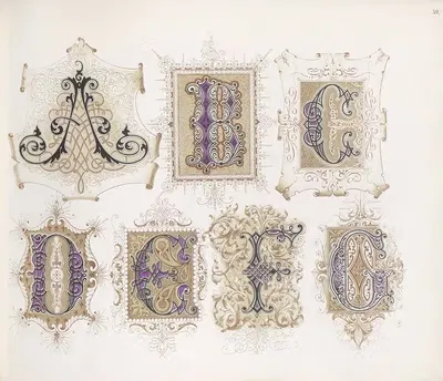 Алфавиты Дондорфа, пл. 36 by Бернхард Дондорф, 1873 — digital art print download