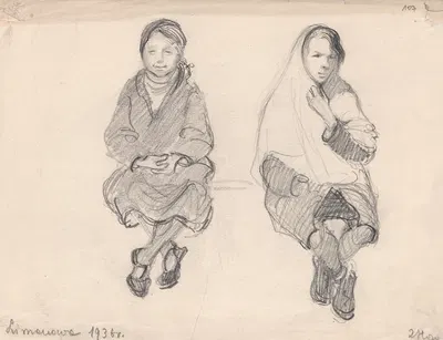 Sketchbook Pl.49 by Зофия Городыньска, 1935-1936 — digital art print download