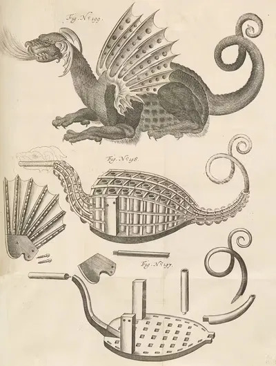 Пластина Q: Пиротехнический элемент дракона by Яков ван Мёрс, 1650 — digital art print download