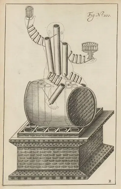 Плита R: Пиротехнический элемент Бахуса (интерьер) by Яков ван Мёрс, 1650 — digital art print download