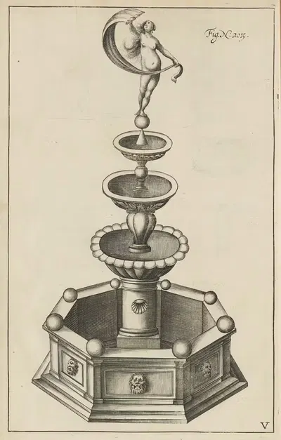 Плита V: Пиротехнический элемент Фортуны (экстерьер) by Яков ван Мёрс, 1650 — digital art print download