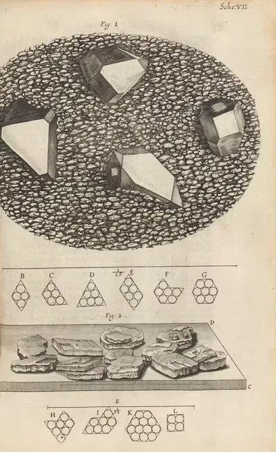 Микроскопический вид маленьких алмазов by Роберт Хук, 1665 — digital art print download