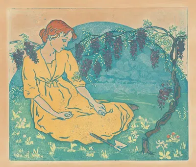 Девочка в саду by Мария Якунчикова, 1889 — digital art print download