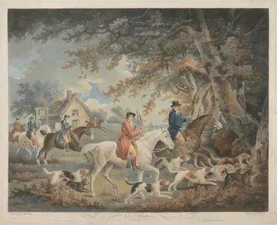 Fox Hunting. 2. Going into Cover (After George Morland) by Edward Bell, 1800-1801 — digital art print download