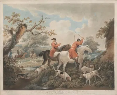 Fox Hunting. 3. The Check (After George Morland) by Edward Bell, 1800-1801 — digital art print download