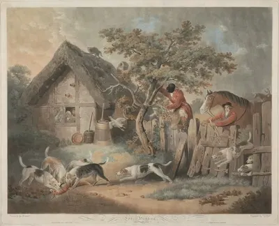 Fox Hunting. 4. The Death (After George Morland) by Edward Bell, 1800-1801 — digital art print download