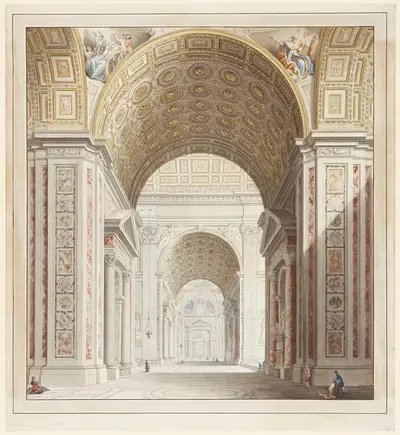 Боковой неф церкви Святого Петра в Риме. by Франческо Панини — digital art print download