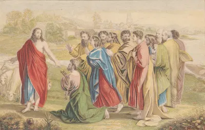 Christ's Charge to Peter by George Baxter, 1855 — digital art print download