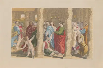 Исцеление хромого by Джордж Бакстер, 1855 — digital art print download