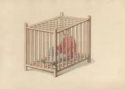 A malefactor in a cage by George Henry Mason, 1801 — digital art print download