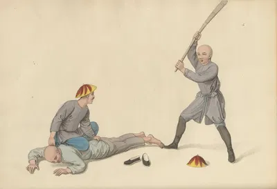 Правонарушитель, подвергающийся бастинаде by Джордж Генри Мейсон, 1801 — digital art print download