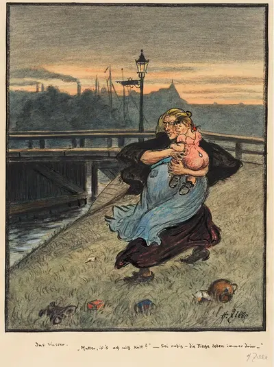 В воду by Генрих Цилле, 1919 — digital art print download