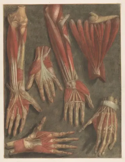 Анатомические модели мышц руки by Жак Фабиен Готье д'Аготи, 1745 - 1746 — digital art print download
