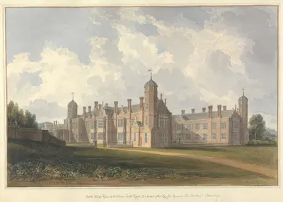 North West View of Cobham hall, Kent, the Seat of the Right honourable the Earl of Darnley by John Buckler, 1820 — digital…