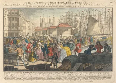 The Imports of Great Britain from France by Louis Philippe Boitard, 1757 — digital art print download