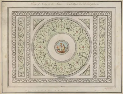Хаус Хедфорт, Ирландия: Потолок салона by Роберт Адам, 1772 — digital art print download