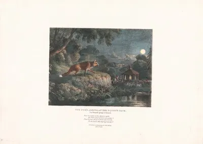 The Fox's Arrival at the Squire's Gate by Thomas Mann Baynes, 1836 — digital art print download