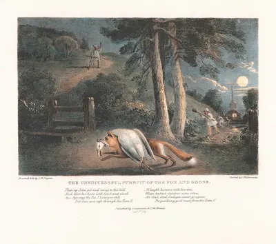 The Unsuccessful Pursuit of the Fox and Goose by Thomas Mann Baynes, 1836 — digital art print download