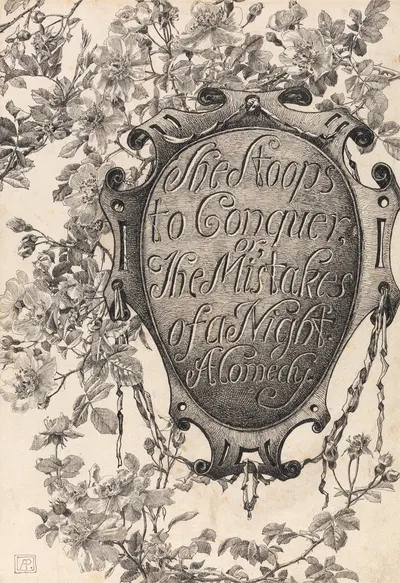 Титульный лист из 'Она спотыкается, чтобы завоевать' by Альфред Парсонс, 1884 — digital art print download