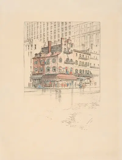 Старые дома на Бэттери Парк by Шарль Фредерик Уильям Мелятц, 1905 — digital art print download