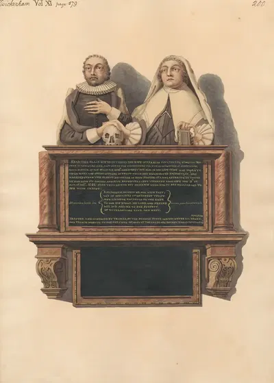 Memorial to Francis Poulton from Twickerham Church by Daniel Lysons, 1796-1811 — digital art print download