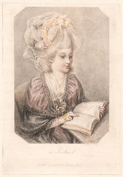 Портрет (Молодая женщина читает книгу) by Элиас Мартин, 1778 — digital art print download