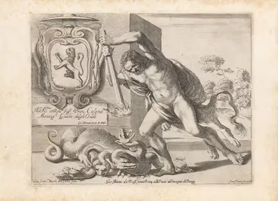 Engravings after Guercino's Libro dei Disegni Pl.01 by Francesco Curti, c. 1630 — digital art print download