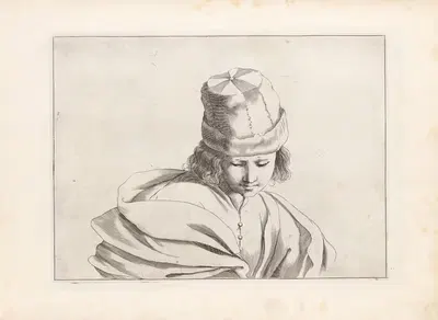 Engravings after Guercino's Libro dei Disegni Pl.03 by Francesco Curti, c. 1630 — digital art print download