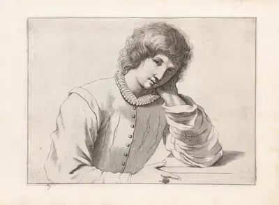 Engravings after Guercino's Libro dei Disegni Pl.04 by Francesco Curti, c. 1630 — digital art print download