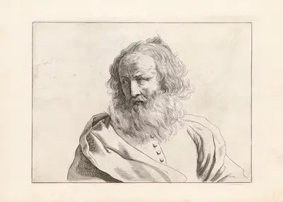 Engravings after Guercino's Libro dei Disegni Pl.05 by Francesco Curti, c. 1630 — digital art print download