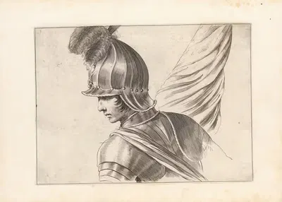 Engravings after Guercino's Libro dei Disegni Pl.06 by Francesco Curti, c. 1630 — digital art print download