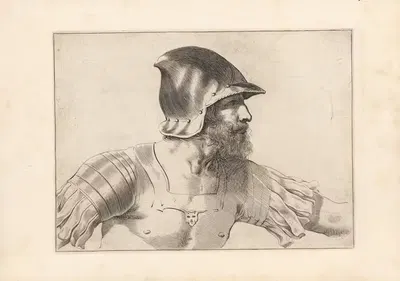 Engravings after Guercino's Libro dei Disegni Pl.11 by Francesco Curti, c. 1630 — digital art print download