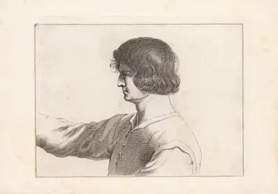 Engravings after Guercino's Libro dei Disegni Pl.14 by Francesco Curti, c. 1630 — digital art print download