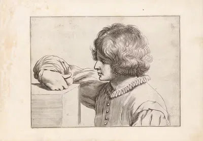 Engravings after Guercino's Libro dei Disegni Pl.18 by Francesco Curti, c. 1630 — digital art print download