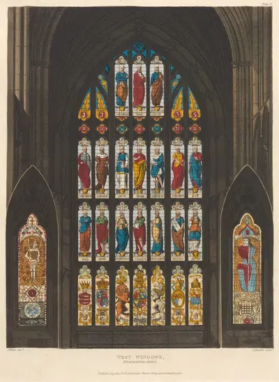 Западные окна, Вестминстерское аббатство by Дж. Р. Хэмбл, 1812 — digital art print download