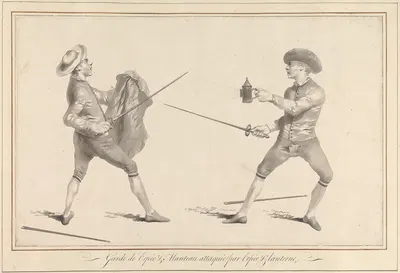 Хранитель меча и плащ, атакованный мечом и фонарем by Джеймс Гвин, 1763 — digital art print download
