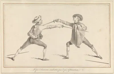 Меч и фонарь, сражающиеся мечом и плащом by Джеймс Гвин, 1763 — digital art print download