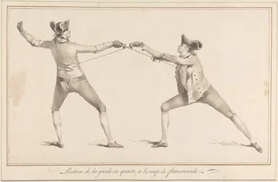 Позиция гвардии в квартете и удар фланкировки by Джеймс Гвин, 1763 — digital art print download
