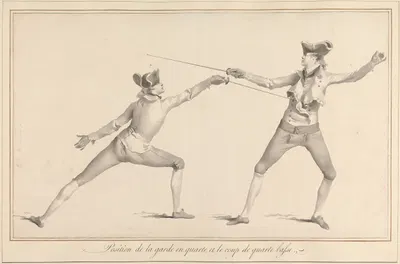 Позиция охраны в квартете и удар квартета низким by Джеймс Гвин, 1763 — digital art print download