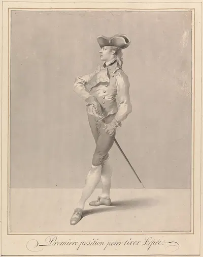 Первая позиция для вытаскивания меча by Джеймс Гвин, 1763 — digital art print download