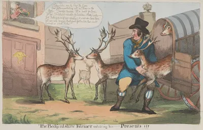 The Bedfordshire Farmer unloading his – Presents! by John Cawse, 1800 — digital art print download