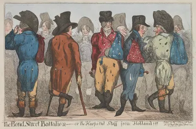 The Bond Street Battalion – or the Hospital Staff from Holland!! by John Cawse, 1799 — digital art print download