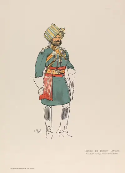 Офицер 1-х Бомбейских Лансеров by Джон Чарлтон, 1897 — digital art print download