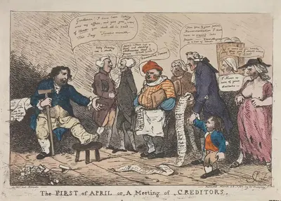 Первое апреля или Встреча кредиторов by Самуэль Коллингс, 1785 — digital art print download