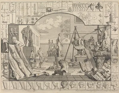 Анализ красоты, Плита I; Двор статуи by Уильям Хогарт, 1753 — digital art print download